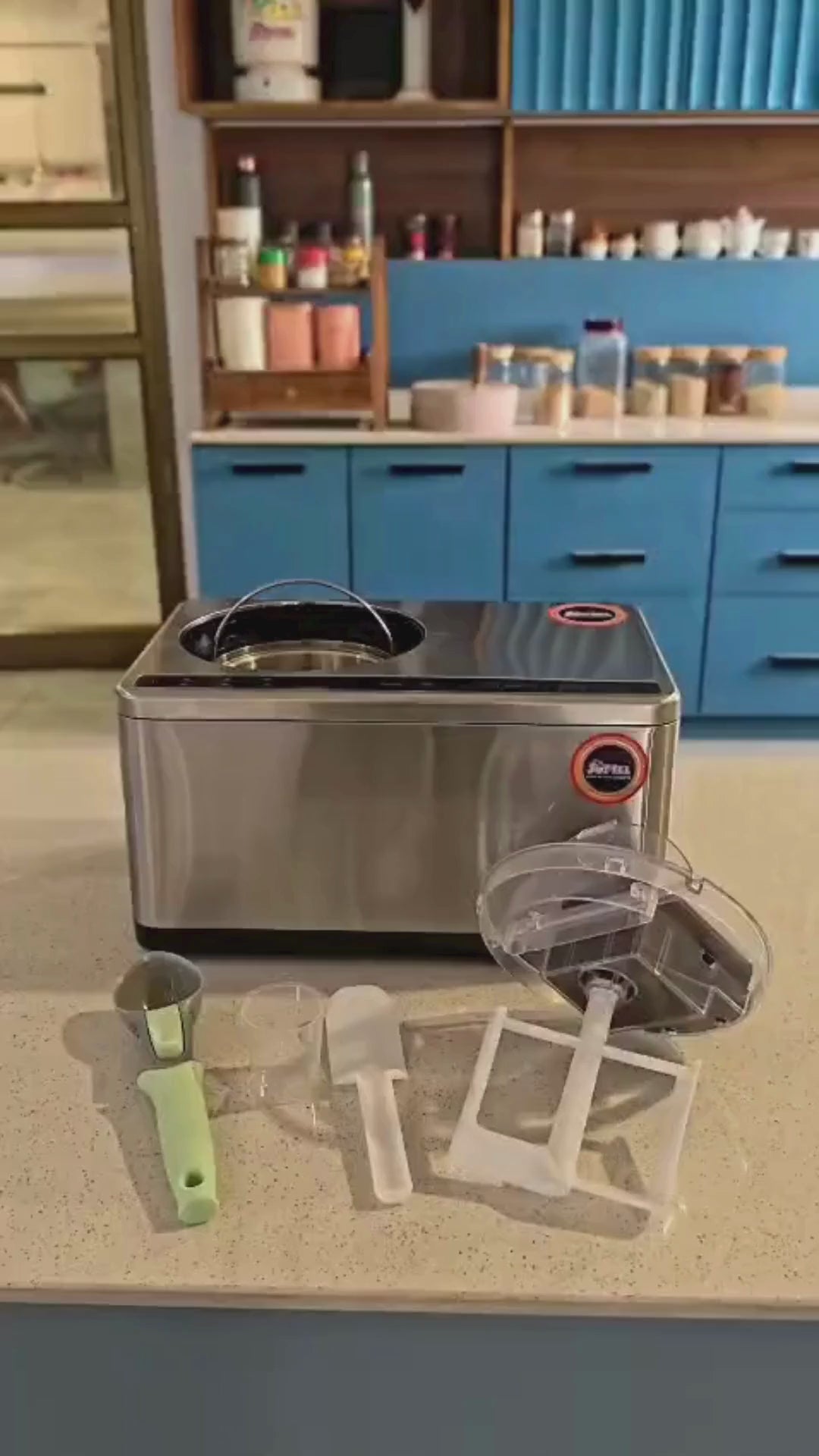 Softel Ice Cream Maker for Home | Make Ice Cream, Gelato, Sorbet, Frozen Yogurt & Milkshakes | Fully Automatic Stainless Steel Dessert Machine