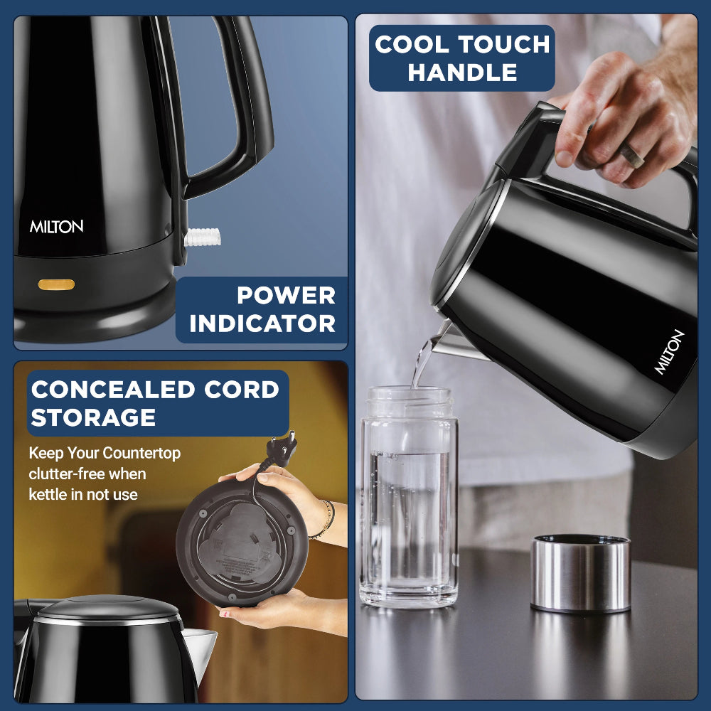 Milton Euroline Riga Electric 1.5 Litre 1500 Watts Stainless Steel Electric Kettle - 9