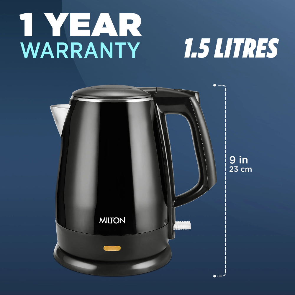 Milton Euroline Riga Electric 1.5 Litre 1500 Watts Stainless Steel Electric Kettle - 9