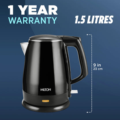 Milton Euroline Riga Electric 1.5 Litre 1500 Watts Stainless Steel Electric Kettle - 9