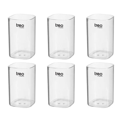 Treo Borosilicate Glass 230 ML V Square Tumbler - 6