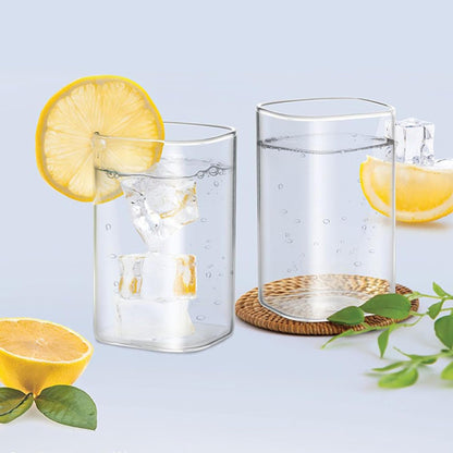 Treo Borosilicate Glass 230 ML V Square Tumbler - 2