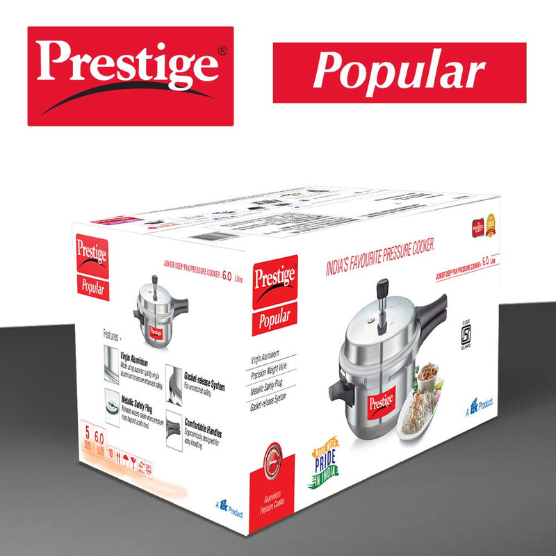 Prestige Popular Aluminium Pan Pressure Cookers with Outer Lid - 10035 - 5