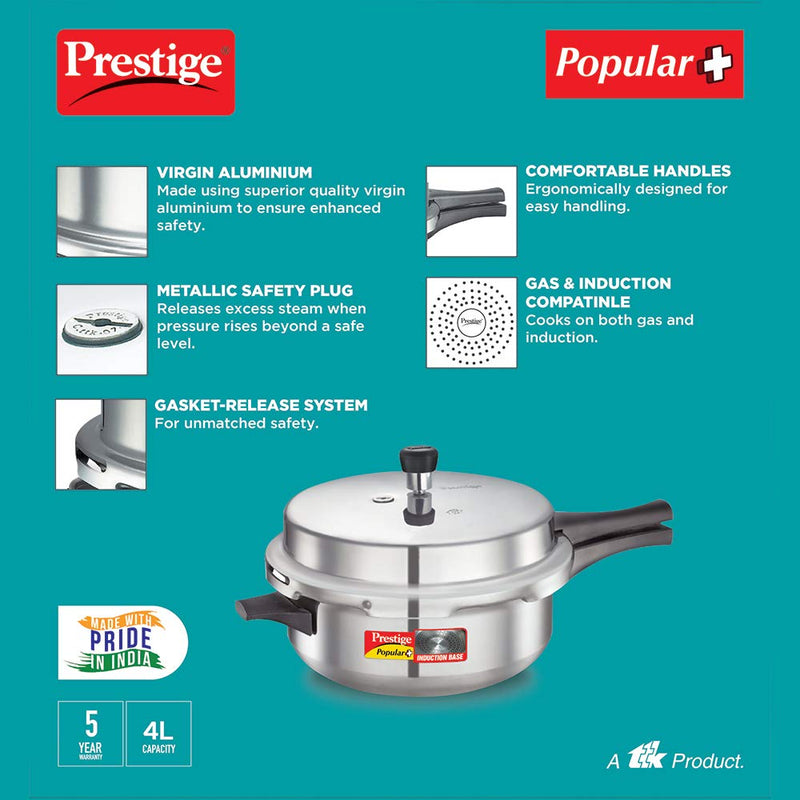 Prestige Popular Plus Induction Base Aluminium Pan Pressure Cookers