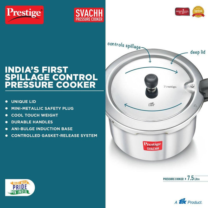 Prestige Svachh Aluminum Outer Lid Pressure Cooker - 10727 - 13