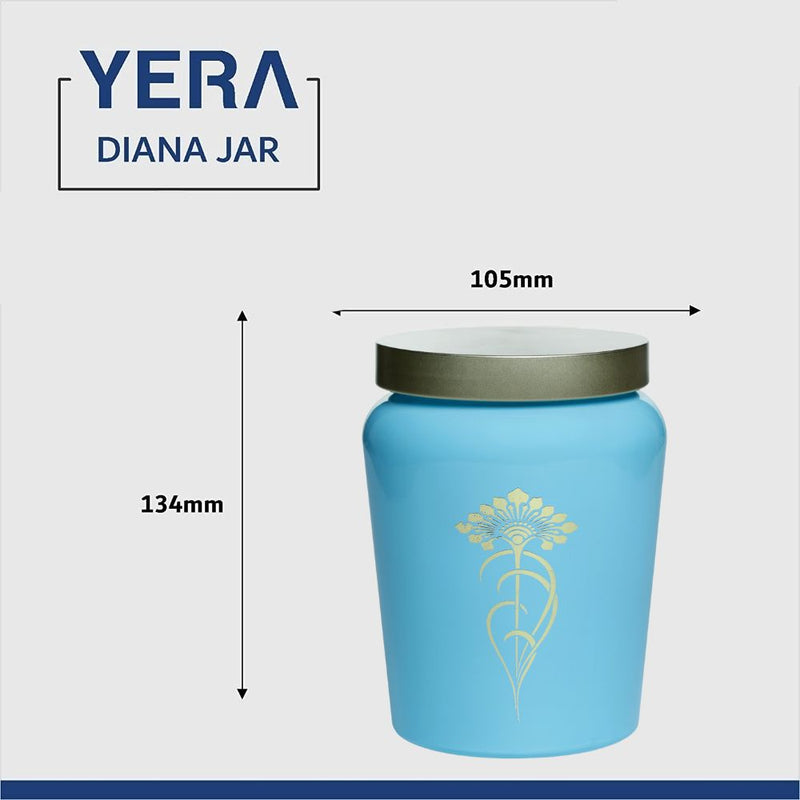 Yera Diana 750 ML Glass Storage Jar with Metallic Lid - 14