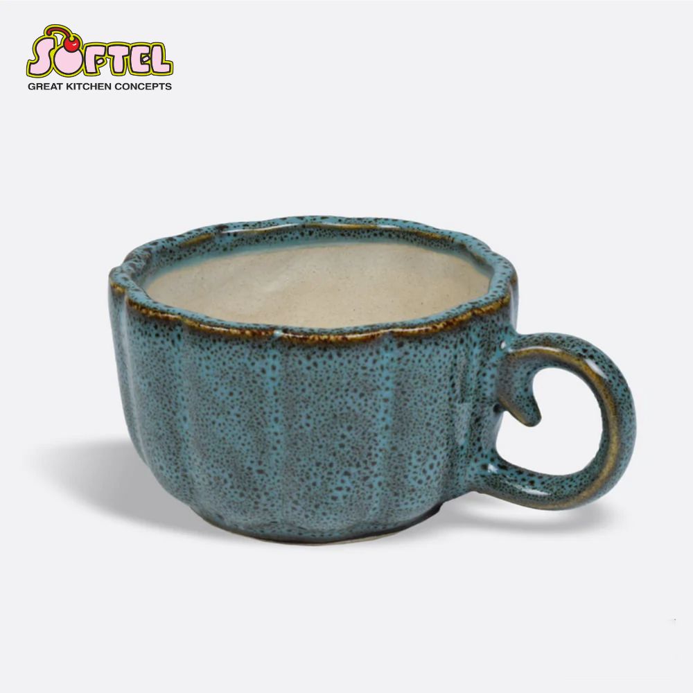 Softel Ceramic Blue Cup Planter from the Wildscape Collection - 3