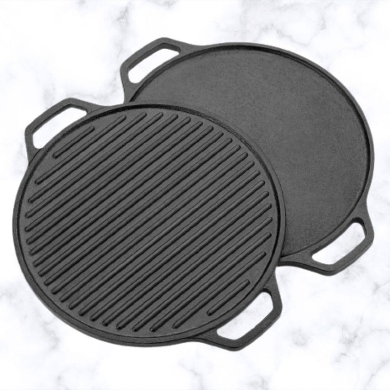 Softel Cast Iron 30 cm 2-In-1 Grill & Griddle (Grill pan + Dosa Tawa) - 1