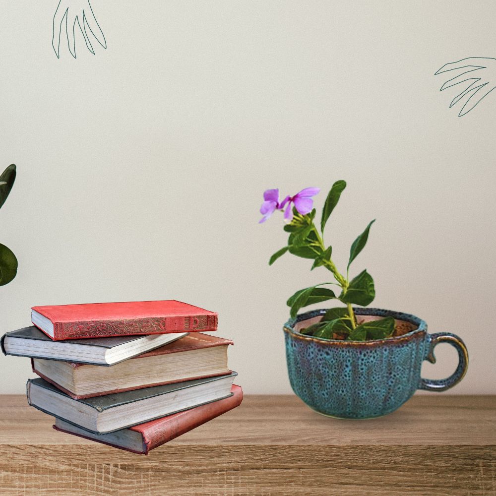 Softel Ceramic Blue Cup Planter from the Wildscape Collection - 5