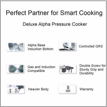 Prestige Deluxe Alpha Stainless Steel Pan Pressure Cookers
