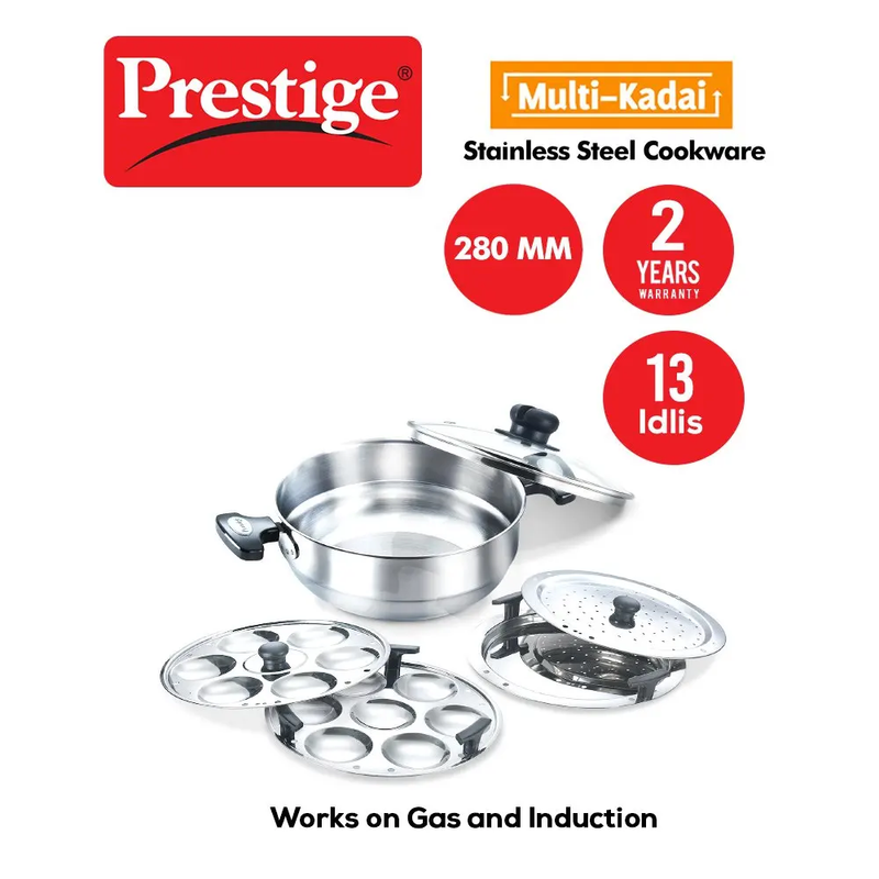 Prestige Stainless Steel Multipurpose Kadai with Glass Lid - 36017 - 2
