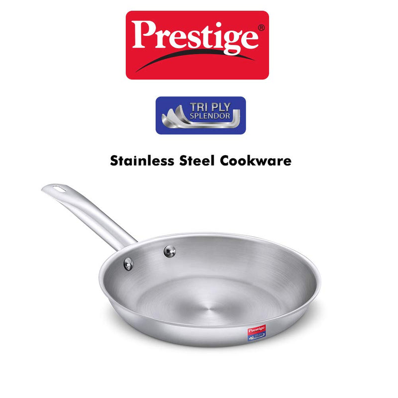 Prestige Stainless Steel Tri Ply Splendor Fry Pan 220 mm Silver - 37413 - 3