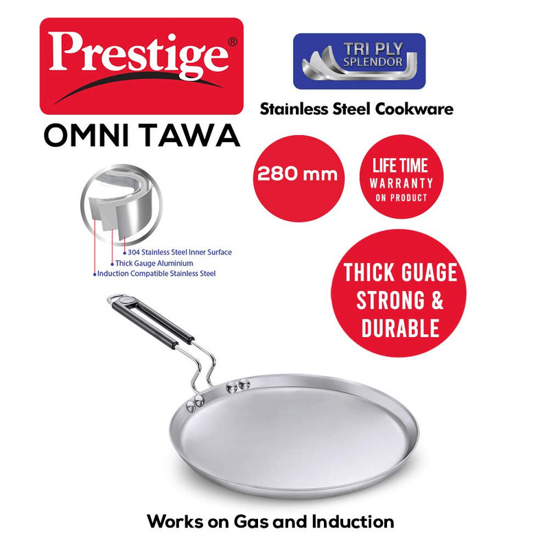 Prestige Stainless Steel Tri Ply Splendor Tawa
