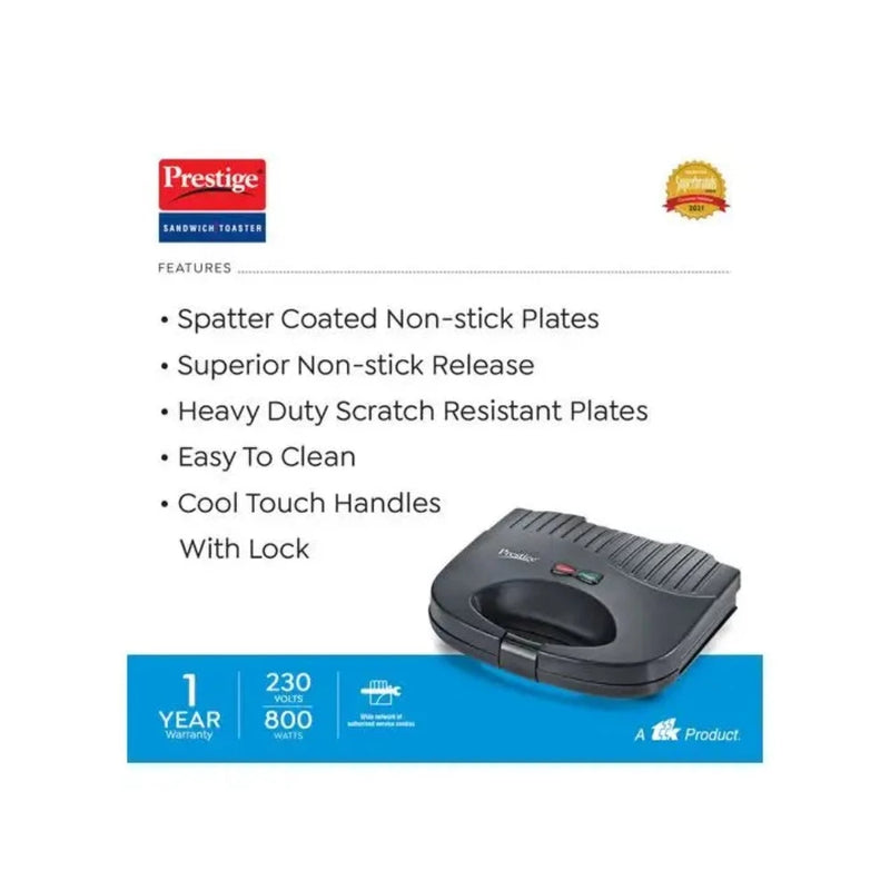 Prestige PGFSP - Spatter Coated Non-stick Sandwich Toasters With fixed Grill Plate - 3