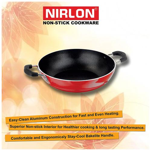 Nirlon Nelcon Non-Stick Aluminum Mini Kadai - 145 MM | Red