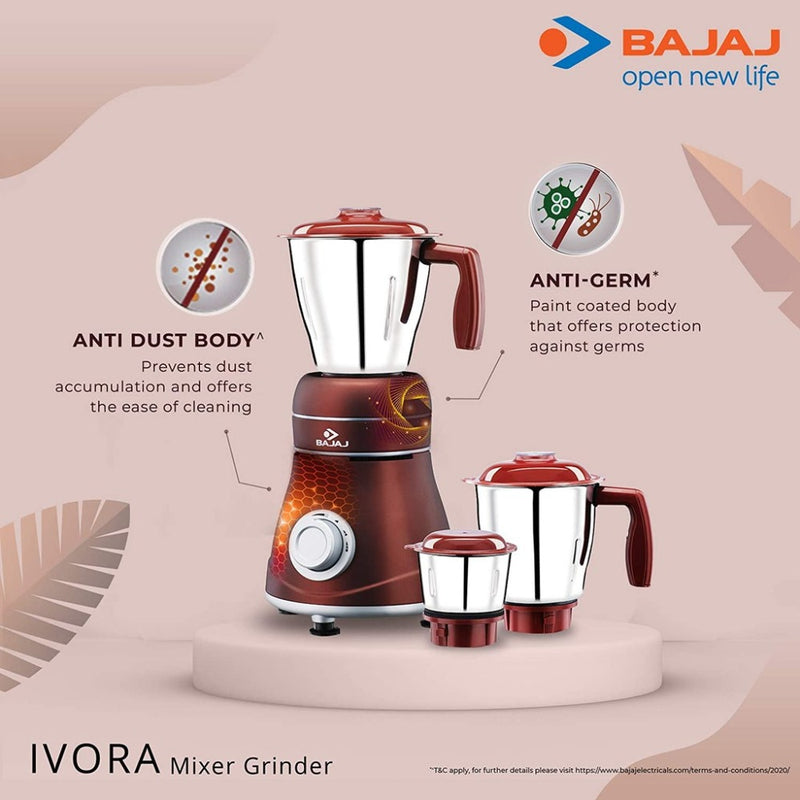 Bajaj Ivora 800 watts Mixer Grinder With 3 Jars - 410530 - 5