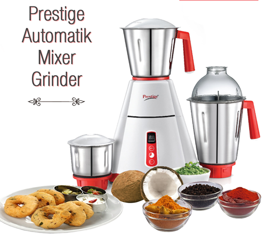 Prestige Automatik Mixer Grinder 750 Watt (3 Stainless steel Jars)