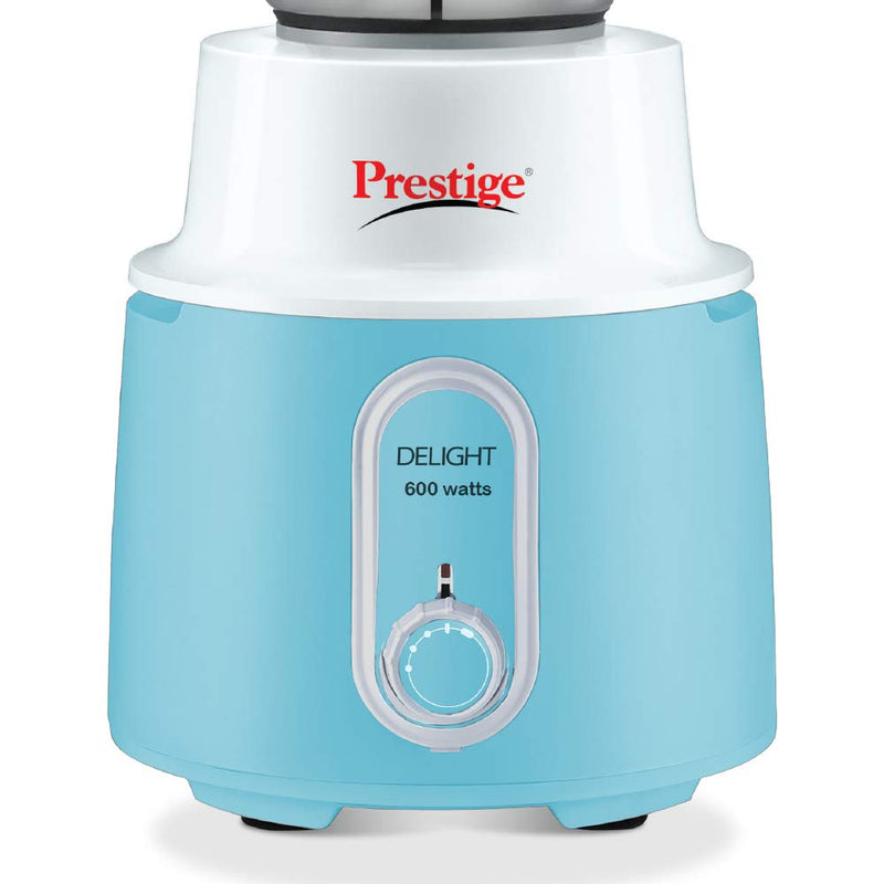 Prestige Delight 600 Watt Mixer Grinder with 3 Stainless Steel Jars,White & Sky Blue