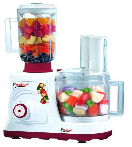 Prestige Champion 600-Watt Food Processor, (White and Maroon)