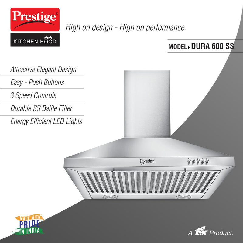 Prestige 1000m3/HR Suction Dura 600 Stainless Steel Kitchen Hood With Baffle Filters - 41827 - 3