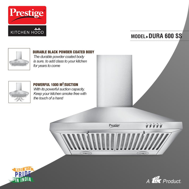 Prestige 1000m3/HR Suction Dura 600 Stainless Steel Kitchen Hood With Baffle Filters - 41827 - 4