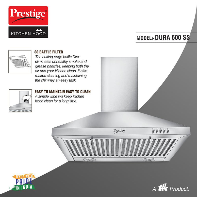 Prestige 1000m3/HR Suction Dura 600 Stainless Steel Kitchen Hood With Baffle Filters - 41827 - 6