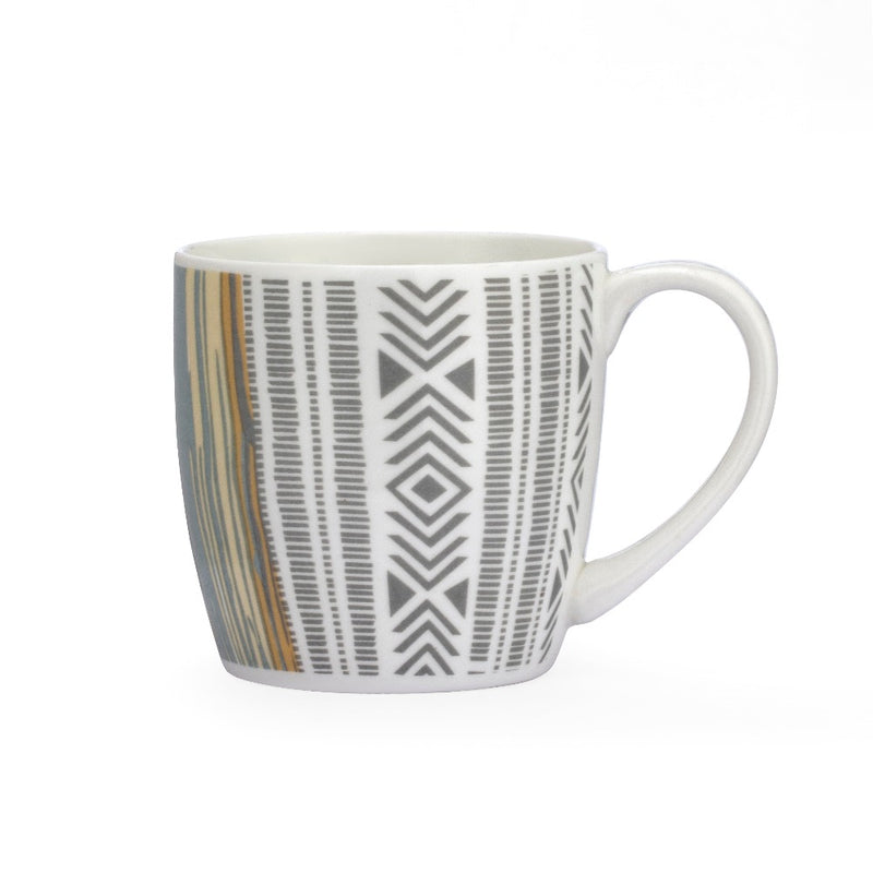 Clay Craft Ceramic Striped 180 ML Coffee & Tea Mug Set - 5
