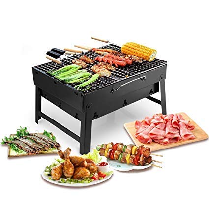 Small Portable Briefcase Style Folding BBQ Barbeque Grill