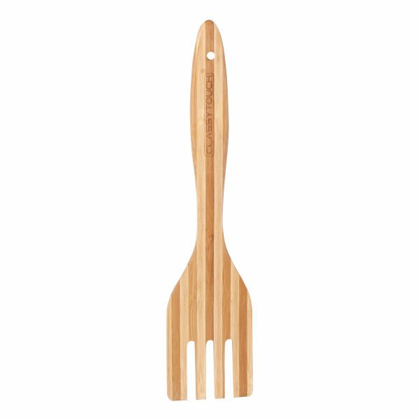 Classy Touch Premium Bamboo Standard Mixing Forked Spatula