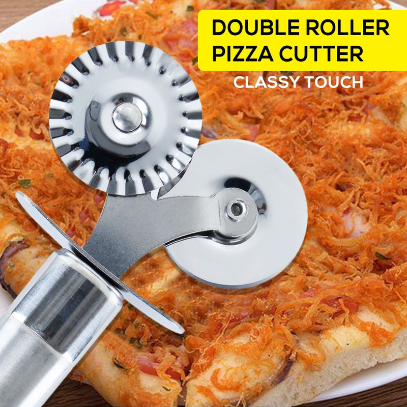 Classy Touch Double Roller Pizza Cutter CT215