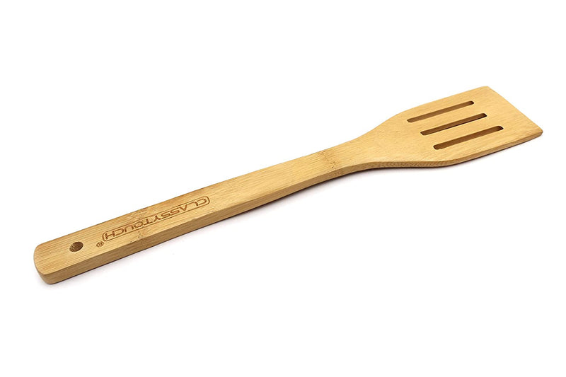 Classy Touch Premium Bamboo Standard Slotted Turner Spatula