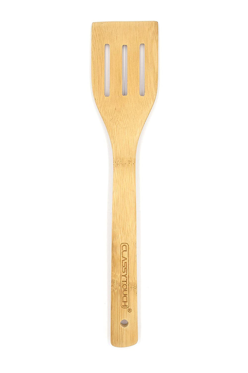 Classy Touch Premium Bamboo Standard Slotted Turner Spatula