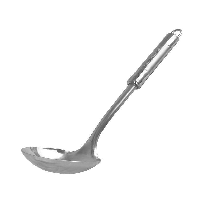 Classy Touch Long Spoon Stainless Steel Ergonomic Handle, Comfortable Grip Design Spoon Ladle for Kitchen (31.5 cm)