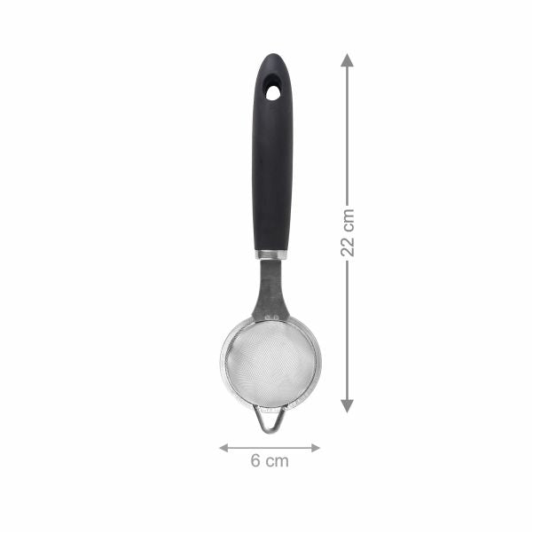 Classy Touch Stainless Steel Tea Strainer with Non Slip Handle Ideal Size for Straining Teas and Cocktails or Sifting Flour, Sugar, Spices 10 inch - CT290