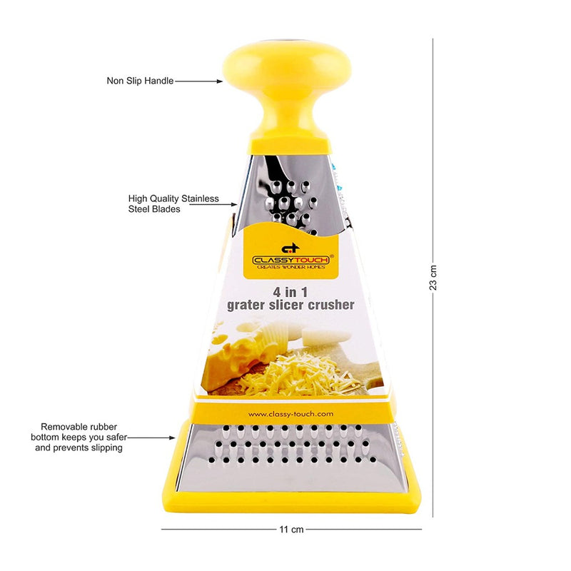 Classy Touch Stainless Steel Unique 4 in 1 Grater/Slicer - CT372 - 6