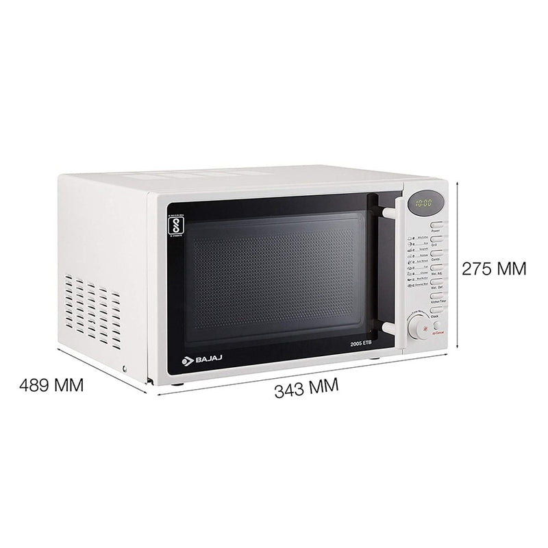 Bajaj 2005 ETB 20 Litres Grill Microwave Oven with Jog Dial - 490036 - 3
