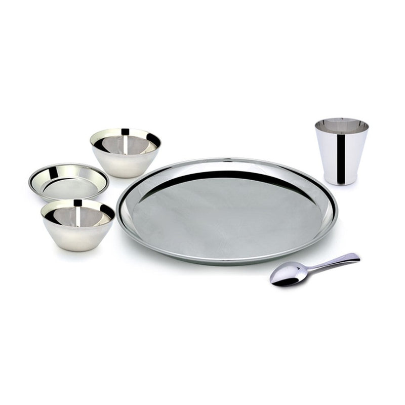 Mirror Stainless Steel Kanchan Bogi 14 Inch Plain Dinner Set - MIR0005 - 1