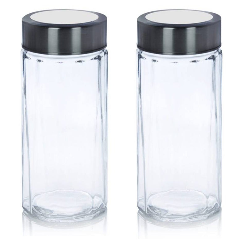 Yera XSeries KPM 580 ML Glass Storage Jar with Steel Lid Transparen