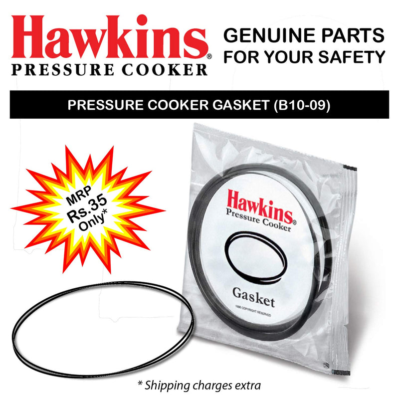 Hawkins B10-09 Gasket for 3.5 to 8-Liter Pressure Cooker Sealing Ring, Medium, Black