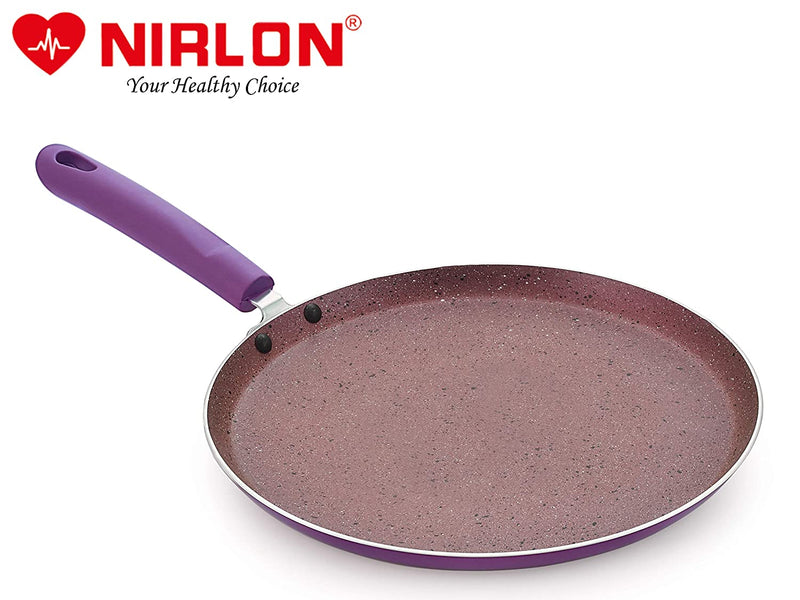 Nirlon Regal Purple 4-Piece Aluminium Non Stick Induction Cookware Gift Set with Glass Lid, Purple
