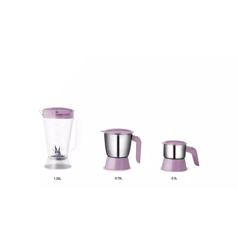 Philips HL7581/00 600 Watt Juicer Mixer Grinder with Jars Purple White