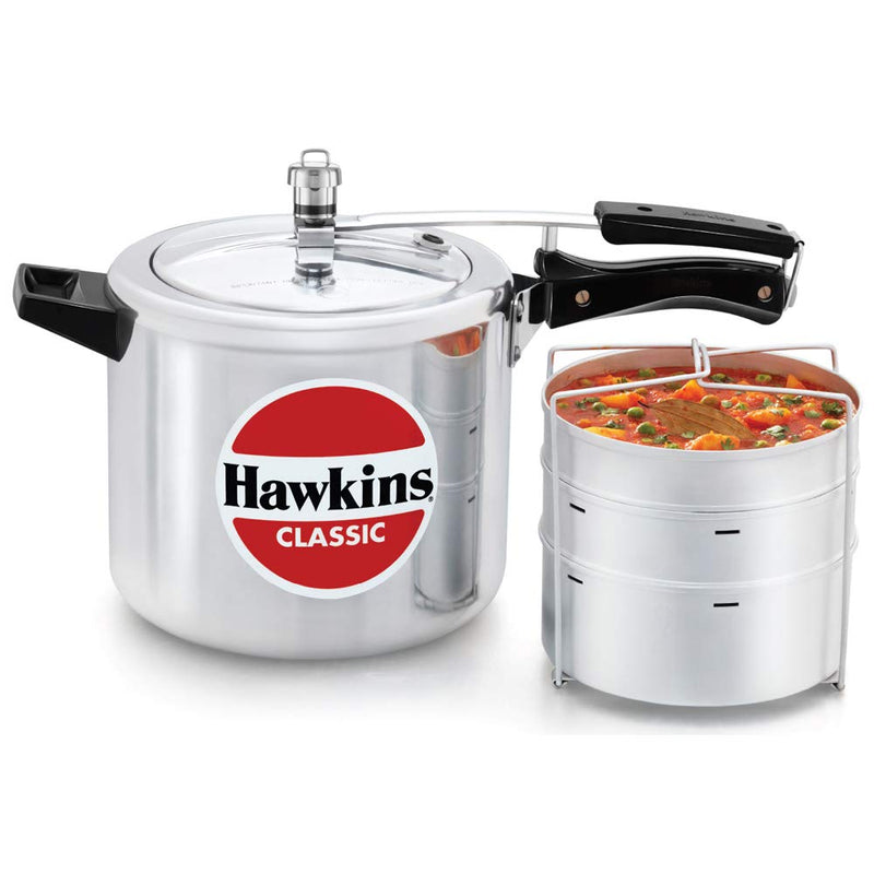 Hawkins Classic Aluminum Pressure Cooker with Separators 6.5 L - 3