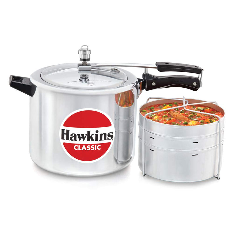Hawkins Classic Aluminum Pressure Cooker with Separators 6.5 L - 5