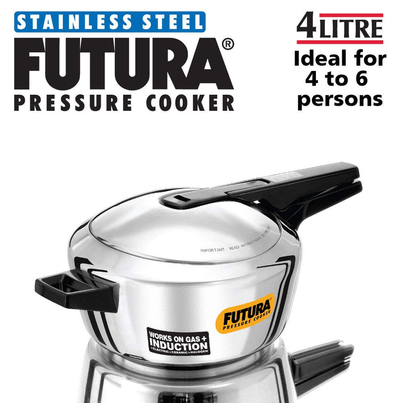 Hawkins Futura Stainless Steel Pan Pressure Cooker 4 L - 2