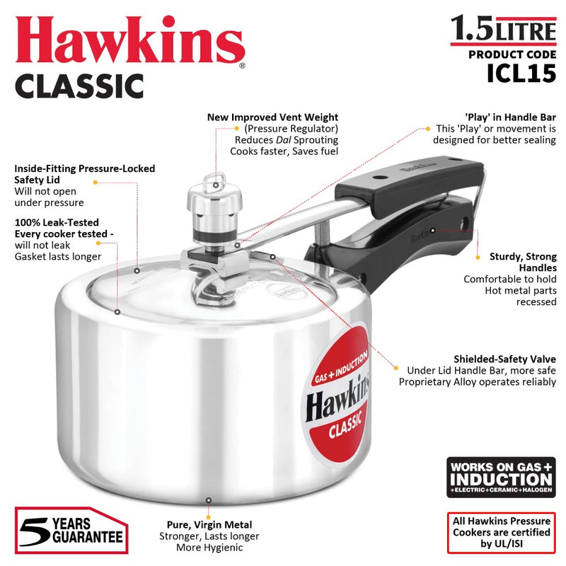 Hawkins Aluminium Classic Pressure Cooker - 3