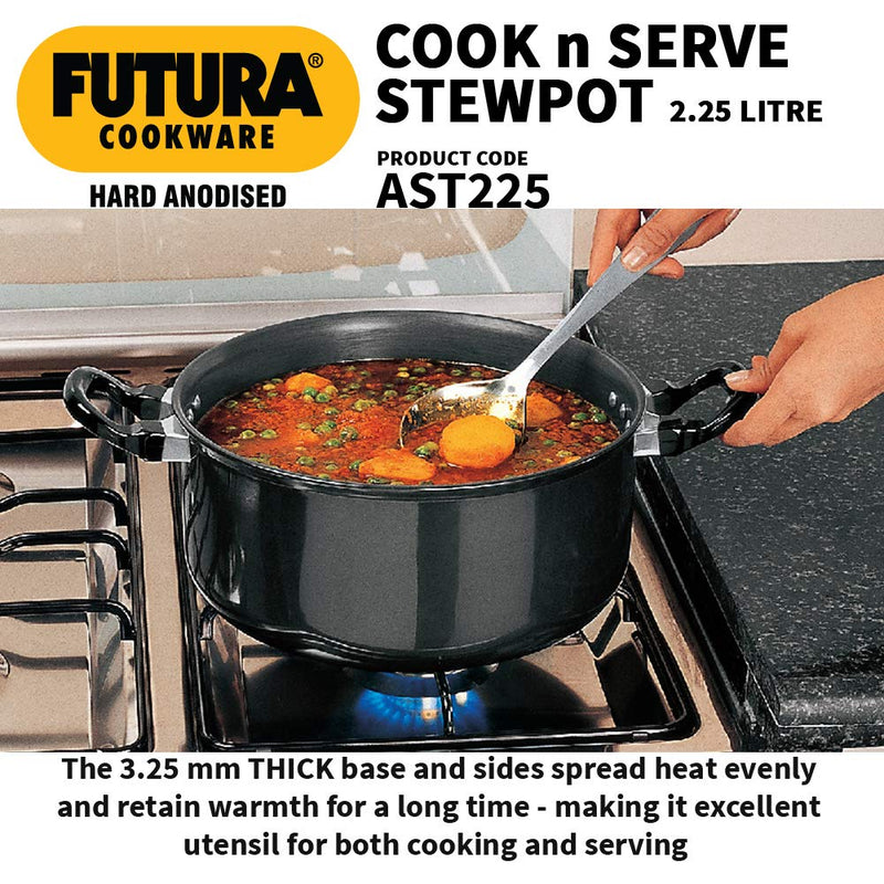 Hawkins Futura Hard Anodised 2.25 Litres Stewpot with Lid - 6