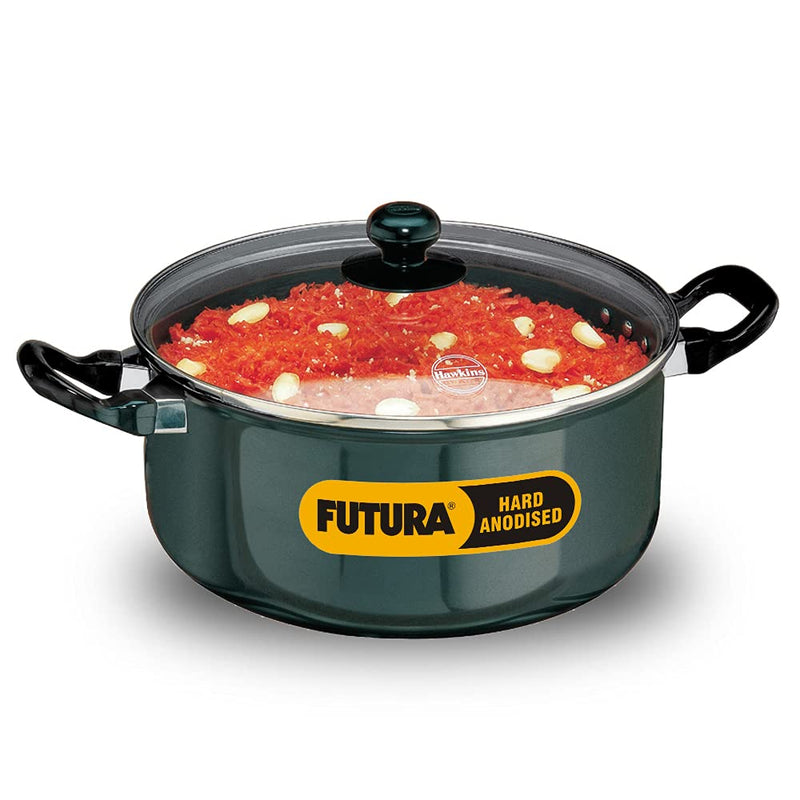 Hawkins Futura Hard Anodised 5 Litres Stewpot with Glass Lid - 1