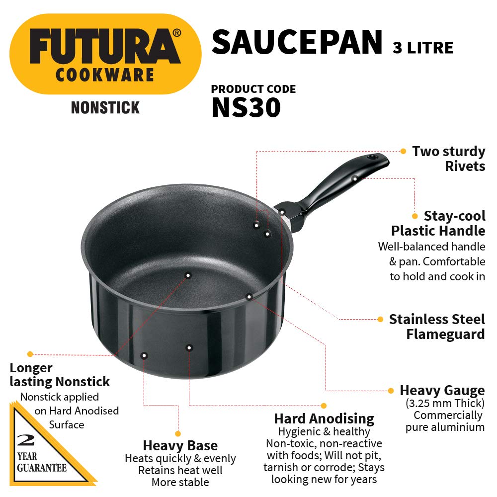 Hawkins Futura Non-Stick 3 Litre Sauce Pan - 2