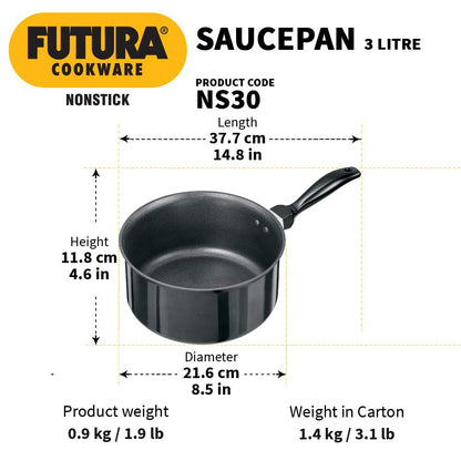 Hawkins Futura Non-Stick 3 Litre Sauce Pan - 3