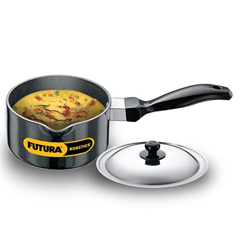 Hawkins Futura Hard Anodised Non-Stick 1 Litre Sauce Pan with Stainless Steel Lid - 1